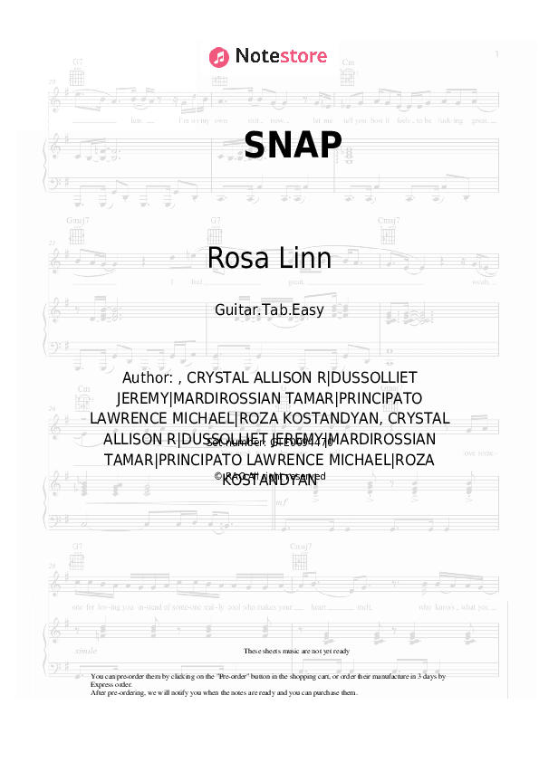 SNAP - Rosa Linn Tabs Easy - Guitar.Tab.Easy