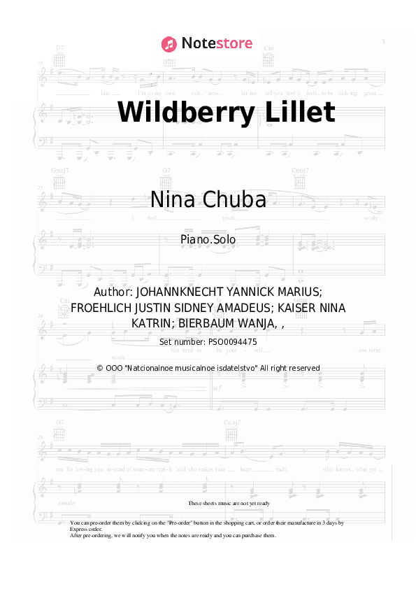 Wildberry Lillet - Nina Chuba Piano Sheet Music - Piano.Solo
