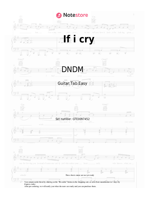 If i cry - DNDM Tabs Easy - Guitar.Tab.Easy