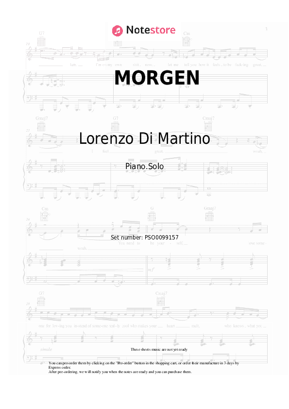 MORGEN - Lorenzo Di Martino Piano Sheet Music - Piano.Solo