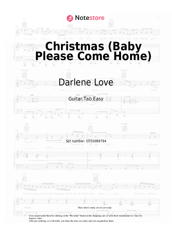 Christmas (Baby Please Come Home) - Darlene Love Tabs Easy - Guitar.Tab.Easy