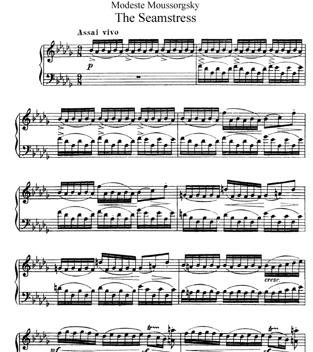 Скерцо «Швея» - Modest Mussorgsky Piano Sheet Music - Piano.Solo