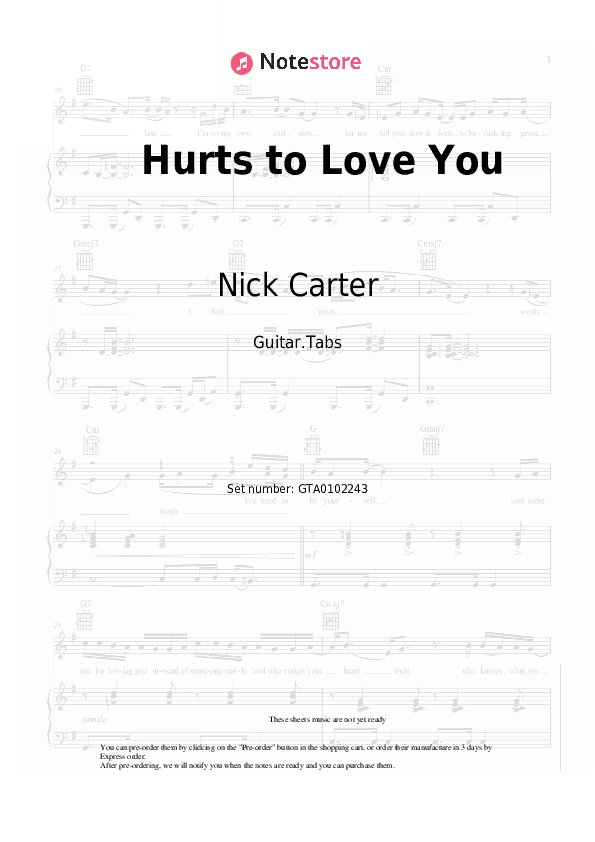 Hurts to Love You - Nick Carter Tabs - Guitar.Tabs