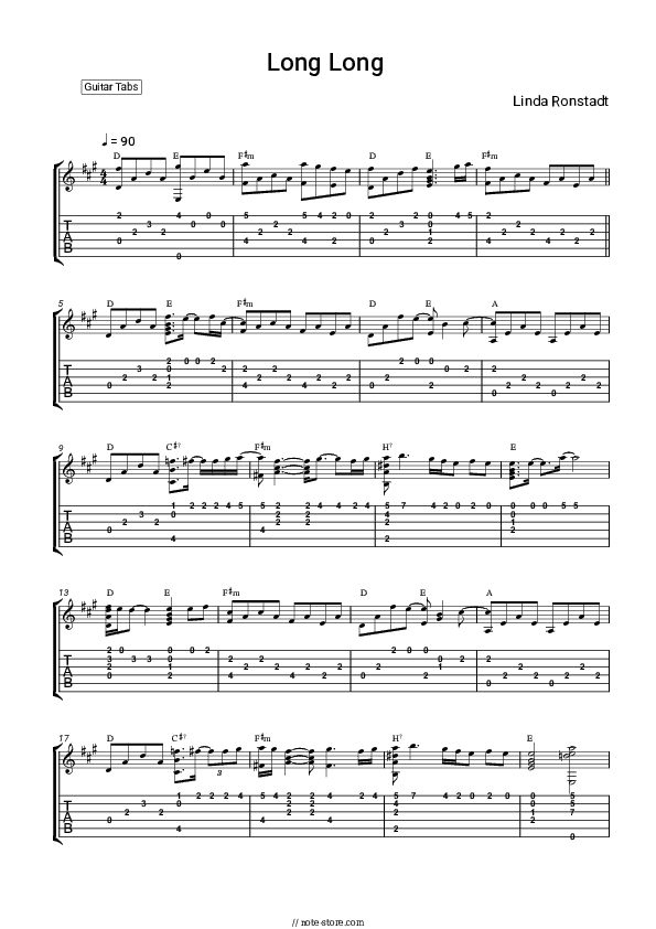 Long Long Time - Linda Ronstadt Tabs - Guitar.Tabs