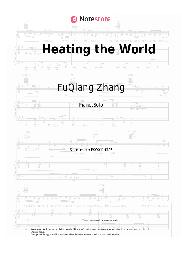 Heating the World - FuQiang Zhang Piano Sheet Music - Piano.Solo