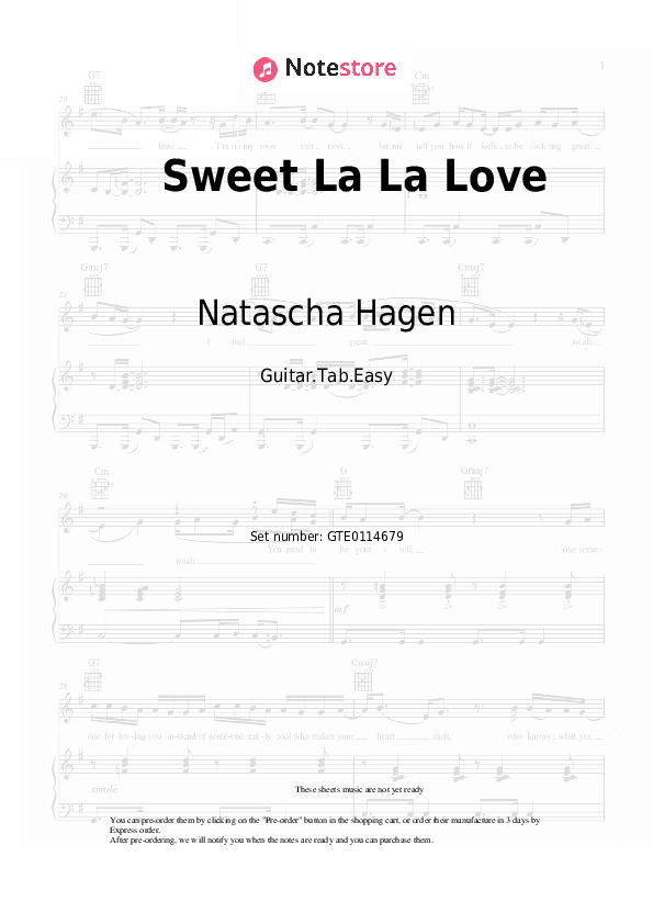 Sweet La La Love - Natascha Hagen Tabs Easy - Guitar.Tab.Easy