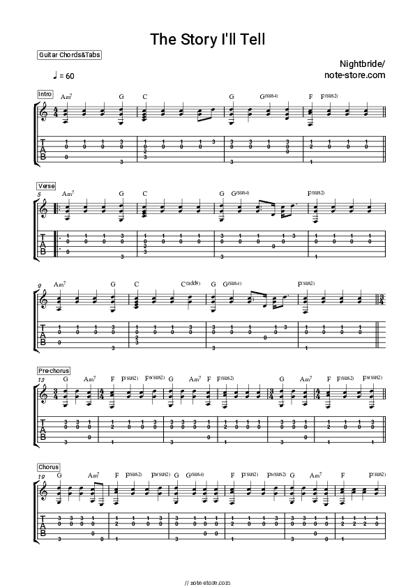 The Story I'll Tell - Nightbirde Chords and Tabs - Guitar.Chords&Tabs