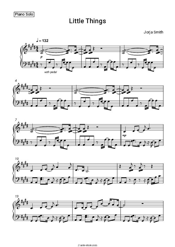 Little Things - Jorja Smith Piano Sheet Music - Piano.Solo