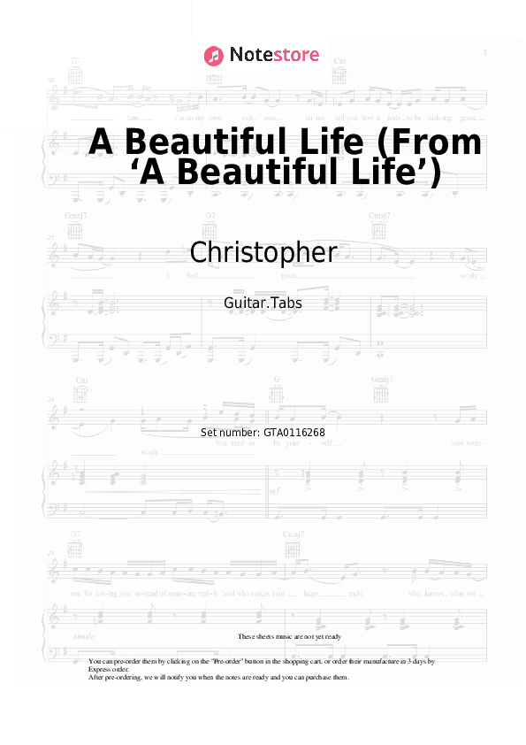 A Beautiful Life (From ‘A Beautiful Life’) - Christopher Tabs - Guitar.Tabs