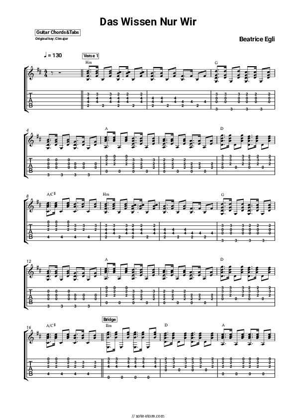 Das wissen nur wir - Beatrice Egli, Florian Silbereisen Chords and Tabs - Guitar.Chords&Tabs