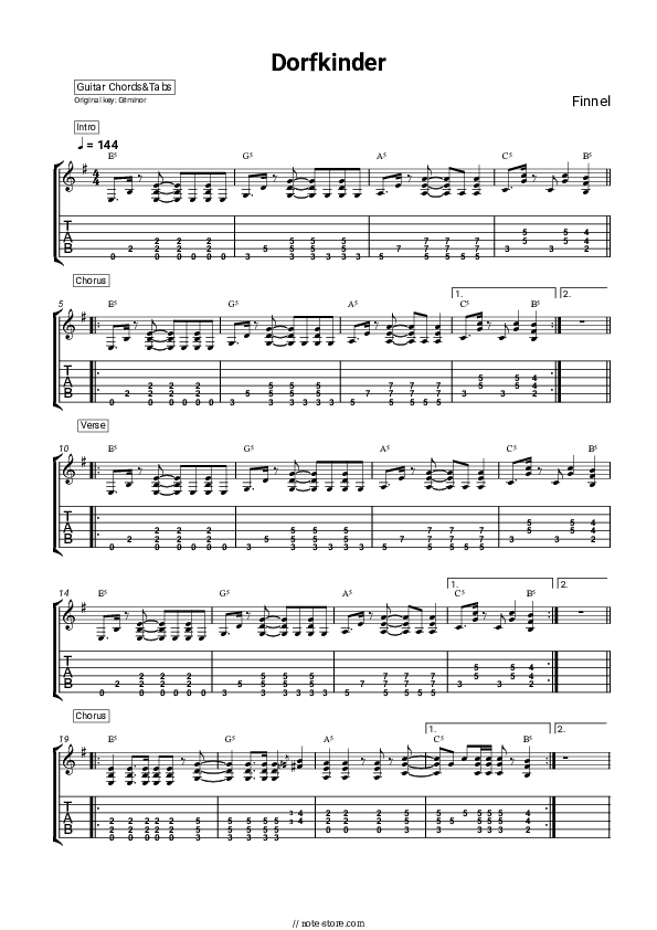 Dorfkinder - Finnel Chords and Tabs - Guitar.Chords&Tabs