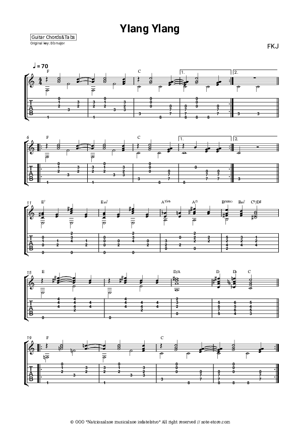 Ylang Ylang - FKJ Chords and Tabs - Guitar.Chords&Tabs