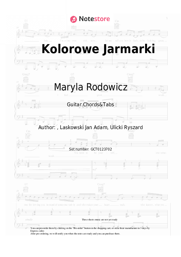 Kolorowe Jarmarki - Maryla Rodowicz Chords and Tabs - Guitar.Chords&Tabs