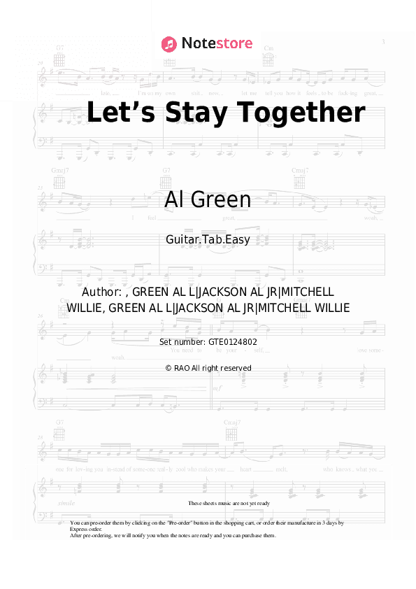 Let’s Stay Together - Al Green Tabs Easy - Guitar.Tab.Easy