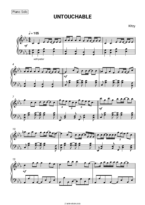 UNTOUCHABLE - Itzy Piano Sheet Music - Piano.Solo