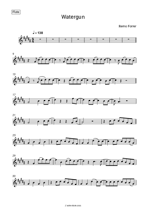 Watergun - Remo Forrer Flute Sheet Music - Flute