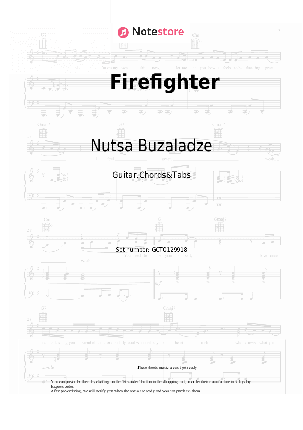 Firefighter - Nutsa Buzaladze Chords and Tabs - Guitar.Chords&Tabs