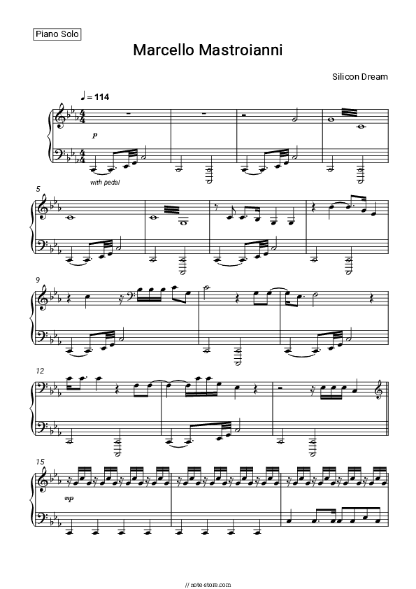 Marcello Mastroianni - Silicon Dream Piano Sheet Music - Piano.Solo