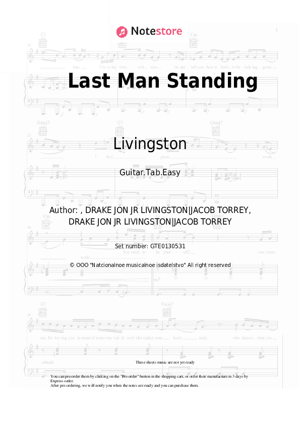 Last Man Standing - Livingston Tabs Easy - Guitar.Tab.Easy
