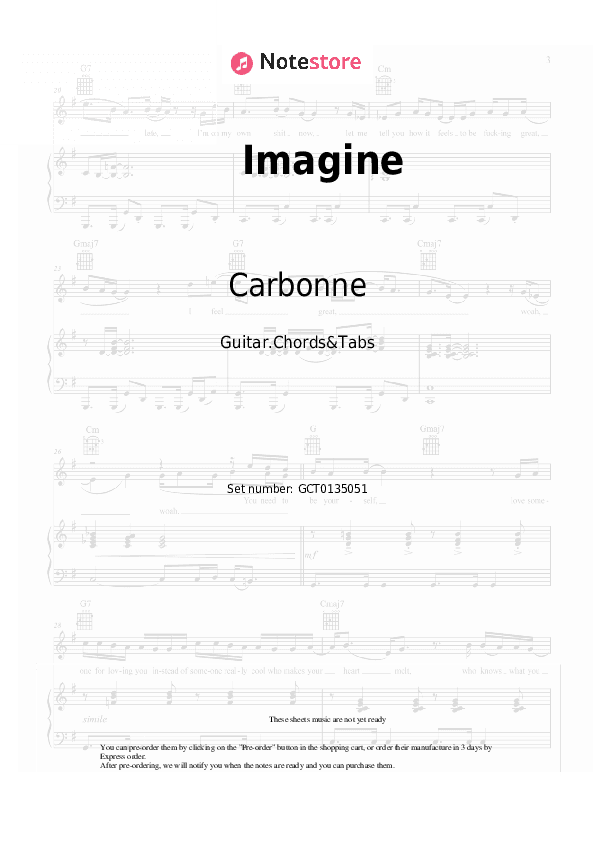 Imagine - Carbonne Chords and Tabs - Guitar.Chords&Tabs