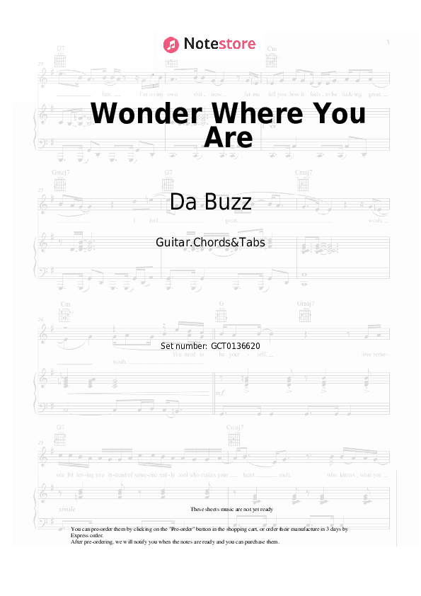 Wonder Where You Are - Da Buzz Chords and Tabs - Guitar.Chords&Tabs