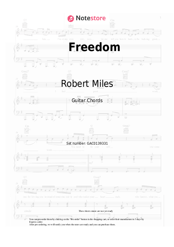 Freedom - Robert Miles, Kathy Sledge Chords - Guitar.Chords