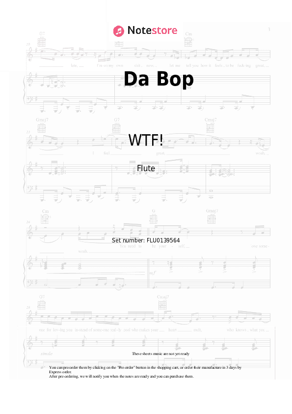 Da Bop - WTF! Flute Sheet Music - Flute