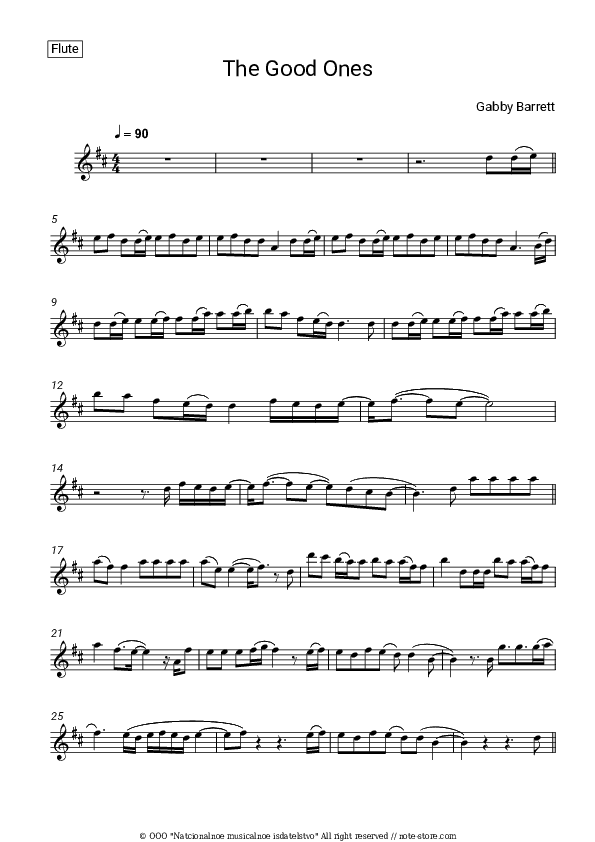 The Good Ones - Gabby Barrett Flute Sheet Music - Flute