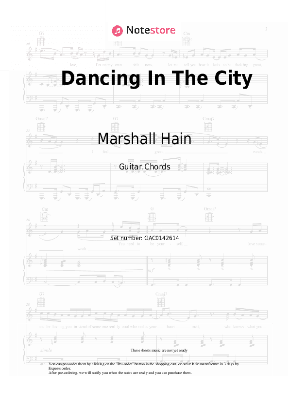 Dancing In The City - Marshall Hain Chords - Guitar.Chords