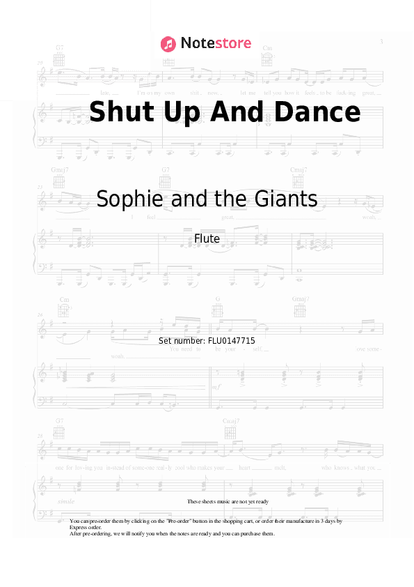 Shut Up And Dance - Sophie and the Giants Flute Sheet Music - Flute