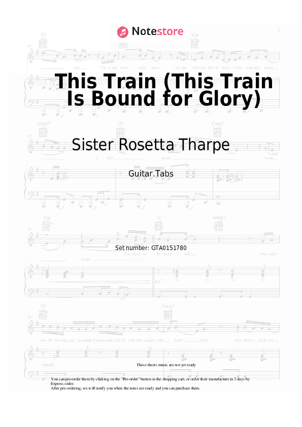 This Train (This Train Is Bound for Glory) - Sister Rosetta Tharpe, American folk music Tabs - Guitar.Tabs