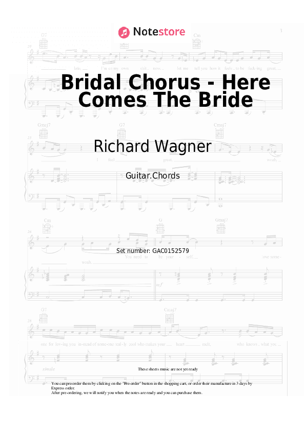 Bridal Chorus - Here Comes The Bride - Richard Wagner Chords - Guitar.Chords