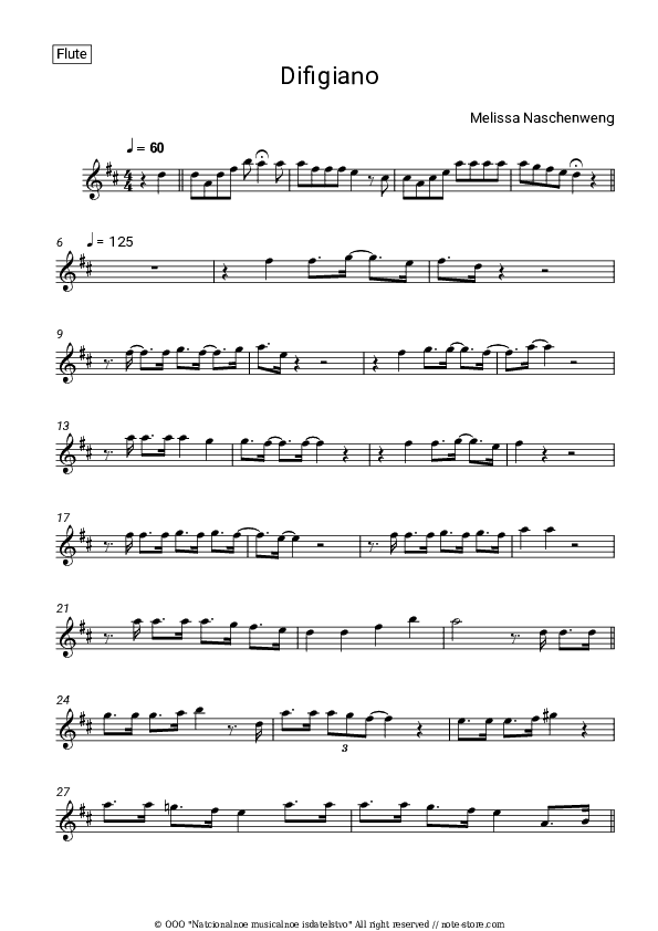 Difigiano - Melissa Naschenweng Flute Sheet Music - Flute