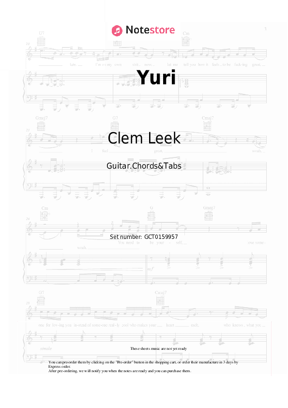 Yuri - Clem Leek Chords and Tabs - Guitar.Chords&Tabs