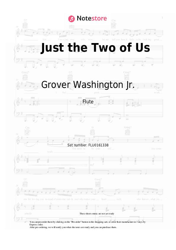 Just the Two of Us - Grover Washington Jr., Bill Withers Flute Sheet Music - Flute