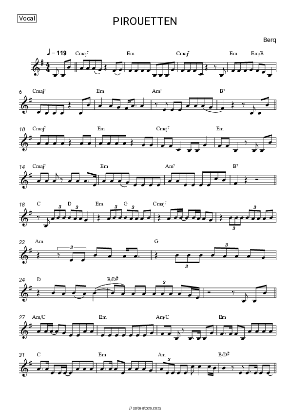 PIROUETTEN - Berq Violin Sheet Music - Violin