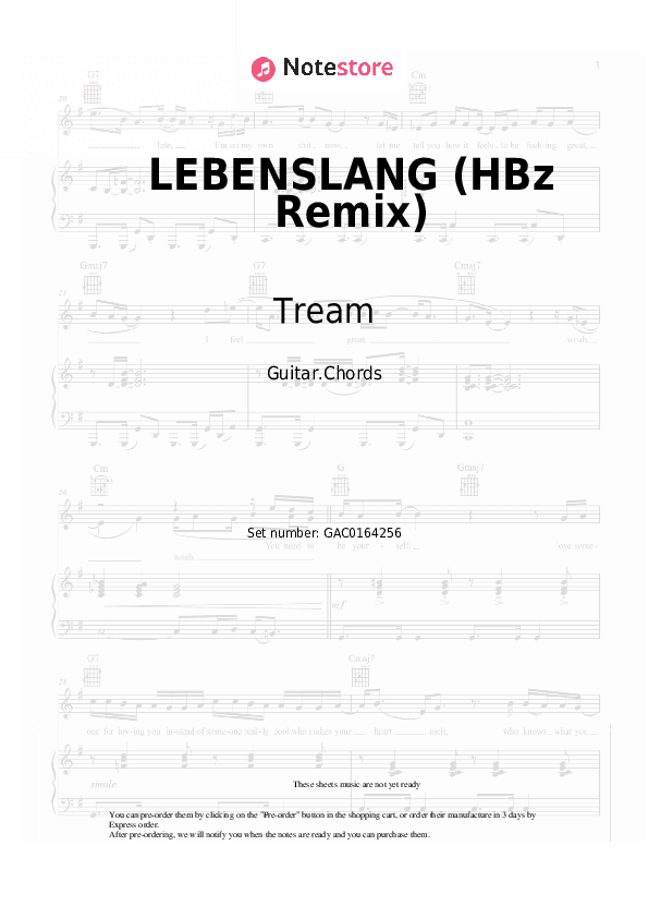 LEBENSLANG (HBz Remix) - Tream, HBz Chords - Guitar.Chords