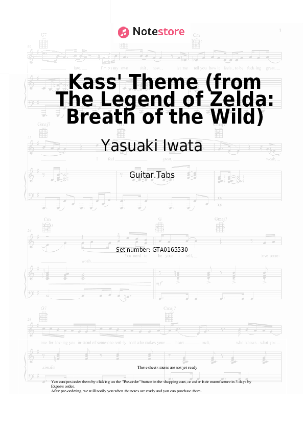 Kass' Theme (from The Legend of Zelda: Breath of the Wild) - Yasuaki Iwata Tabs - Guitar.Tabs