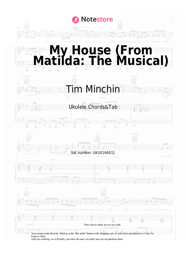 My House (From Matilda: The Musical) - Tim Minchin Ukulele Sheet Music - Ukulele.Chords&Tab