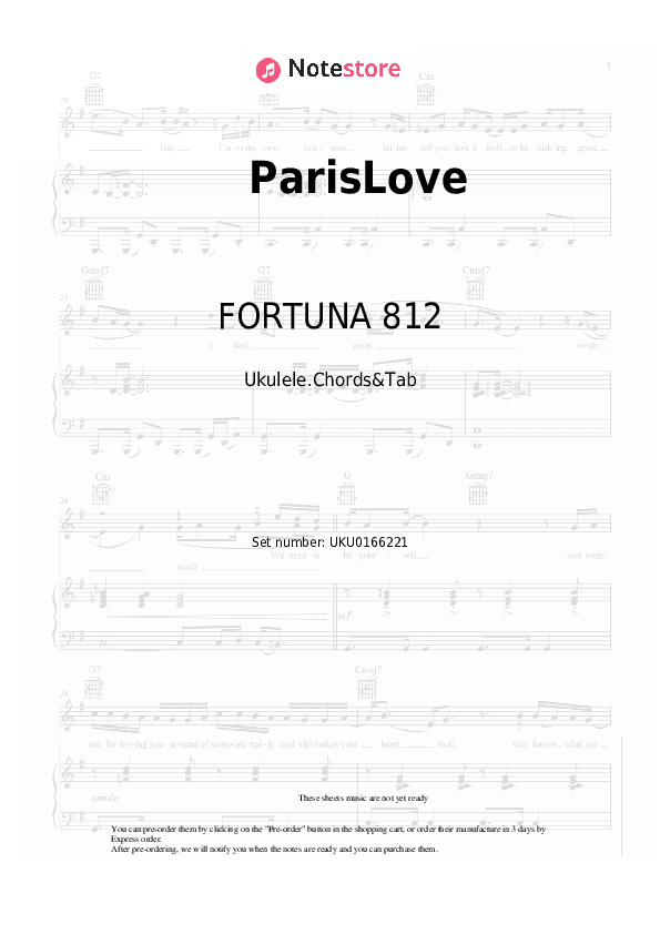 ParisLove - FORTUNA 812 Ukulele Sheet Music - Ukulele.Chords&Tab