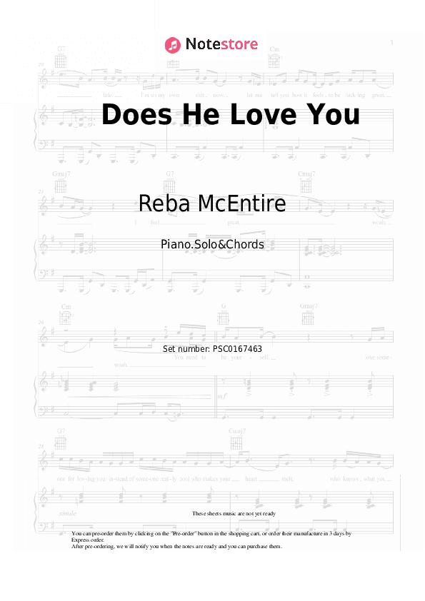 Does He Love You - Reba McEntire, Linda Davis Piano Sheet Music and Chords - Piano.Solo&Chords