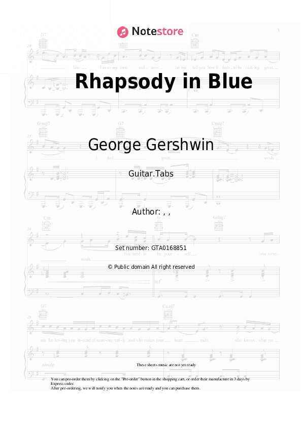Rhapsody in Blue - George Gershwin Tabs - Guitar.Tabs