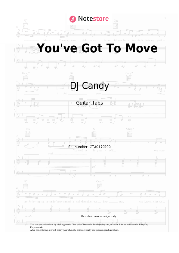 You've Got To Move - DJ Candy, Gloria Tabs - Guitar.Tabs