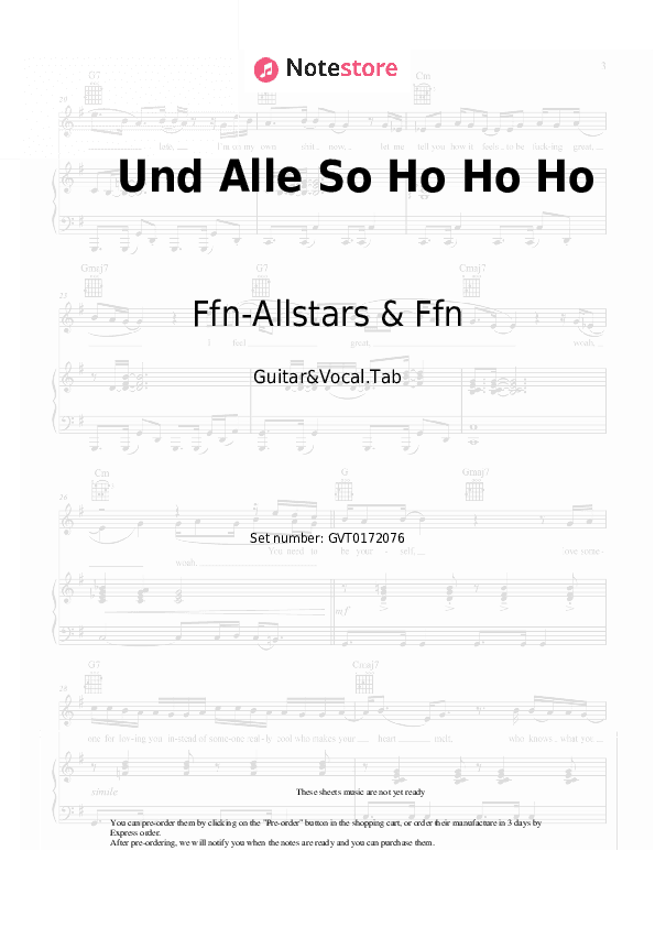 Und Alle So Ho Ho Ho - Ffn-Allstars & Ffn Chords and Voice - Guitar&Vocal.Tab