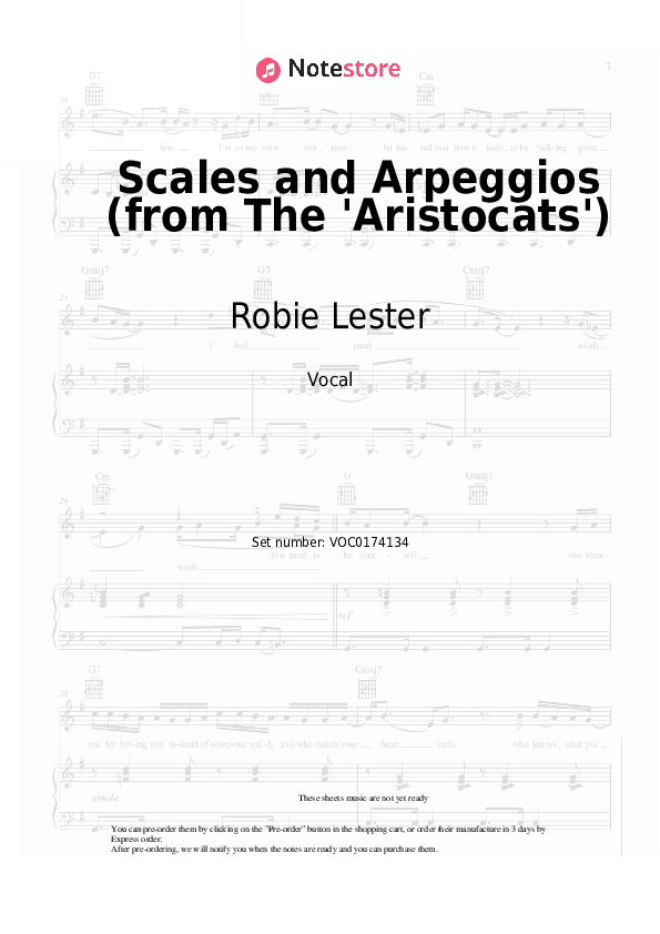Scales and Arpeggios (from The 'Aristocats') - Robie Lester, Gary Dubin, Dean Clark, Liz English Vocal Sheet Music - Vocal