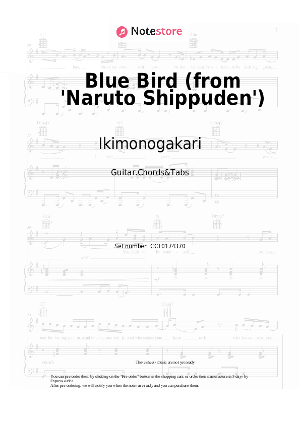 Blue Bird (from 'Naruto Shippuden') - Ikimonogakari Chords and Tabs - Guitar.Chords&Tabs