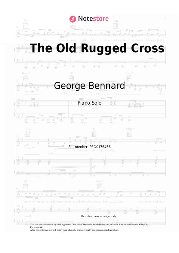 The Old Rugged Cross - George Bennard Piano Sheet Music - Piano.Solo