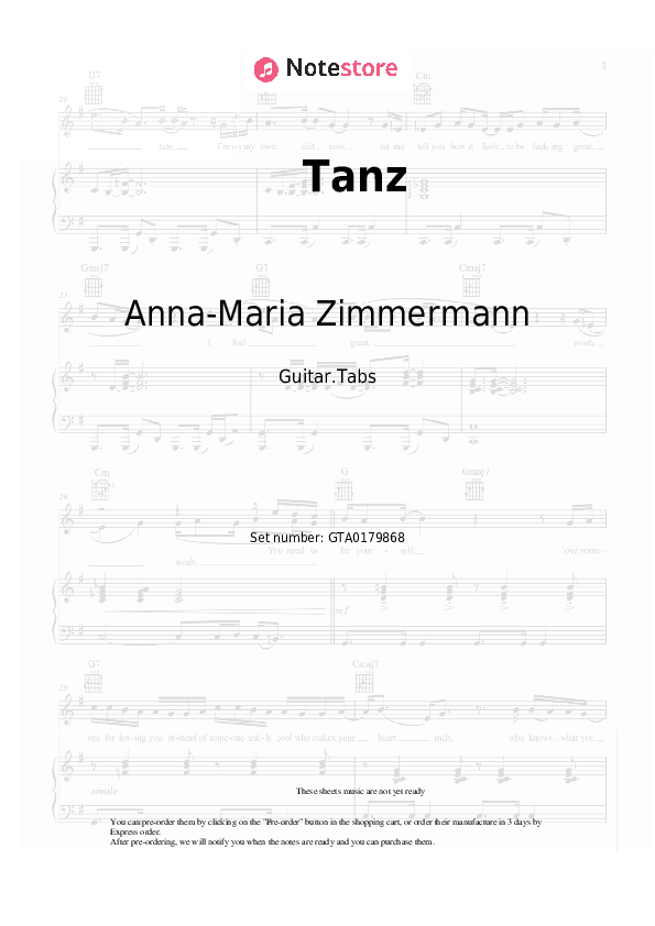 Tanz - Anna-Maria Zimmermann Tabs - Guitar.Tabs