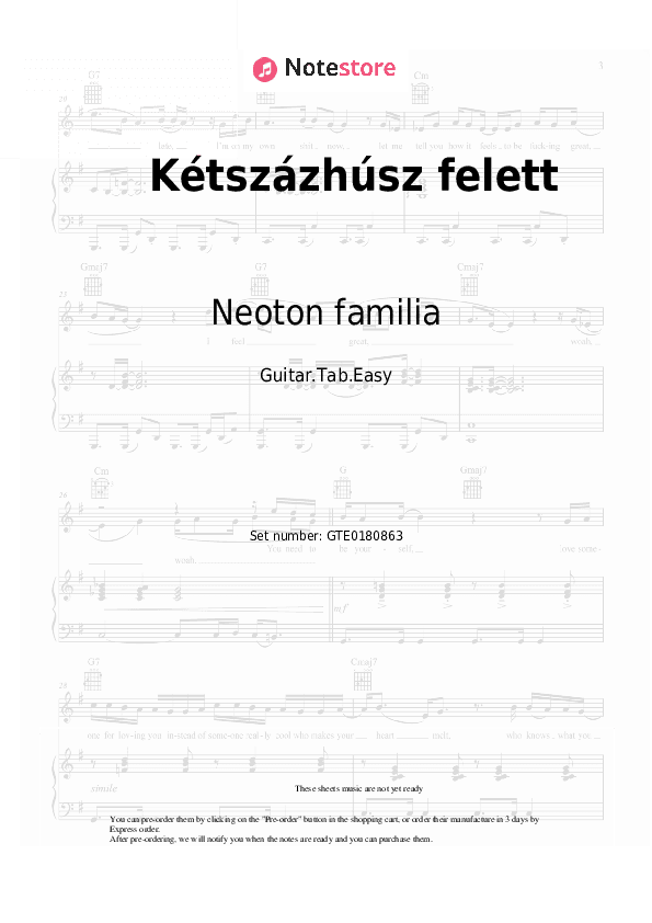 Kétszázhúsz felett - Neoton familia Tabs Easy - Guitar.Tab.Easy