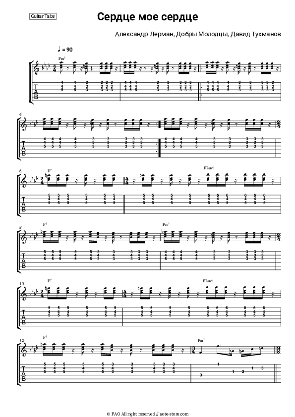 Сердце моё, сердце - Alexander Lerman, Dobry molodtsy Chords - Guitar.Chords